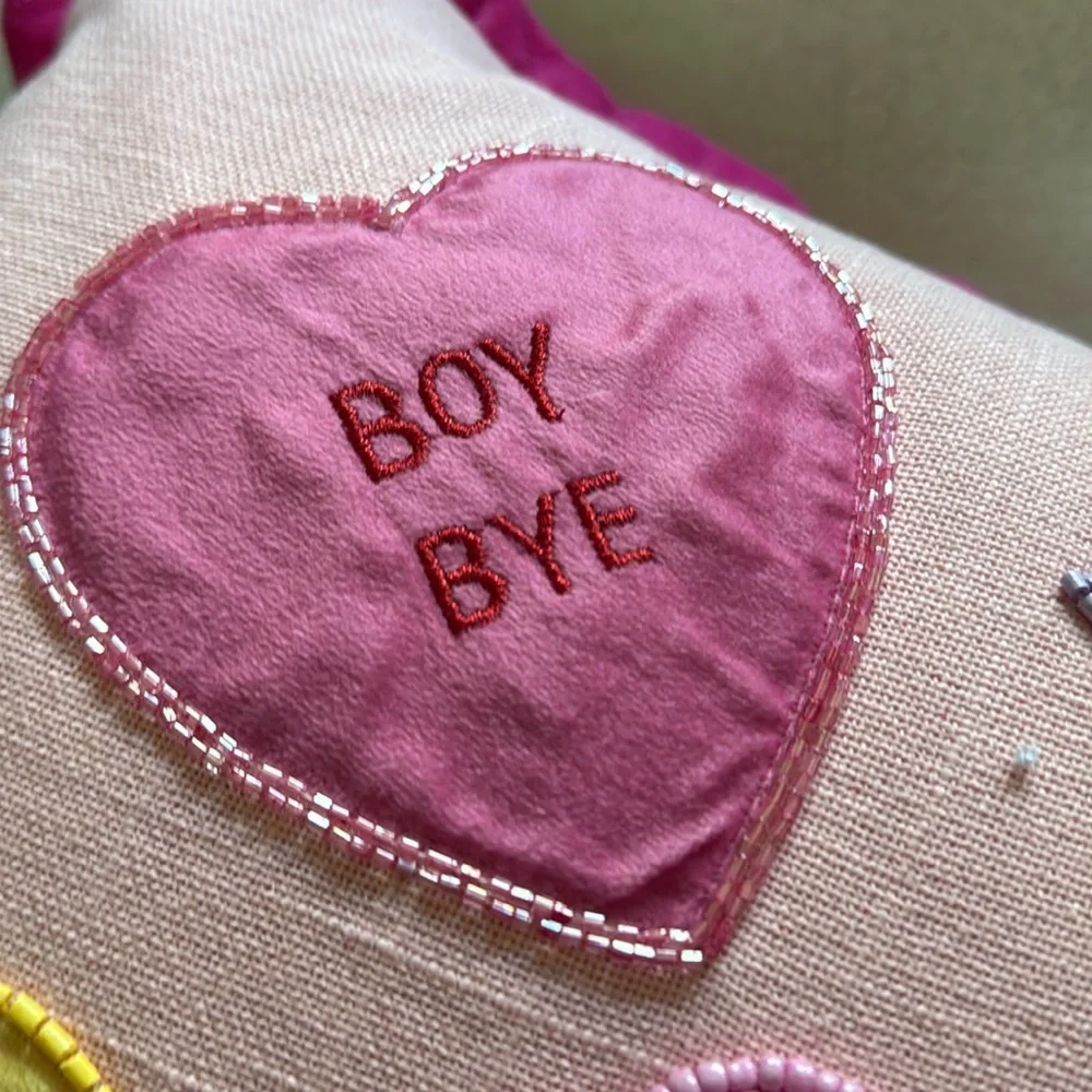 Cupcakes and Cashmere Valentines Conversation Heart Pillow